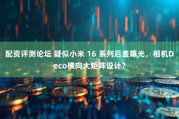 配资评测论坛 疑似小米 16 系列后盖曝光，相机Deco横向大矩阵设计？